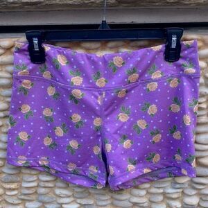 IAB MFG I Am Becoming Purple Floral Print 3-Inch No Ride Shorts Size L/10 EUC!
